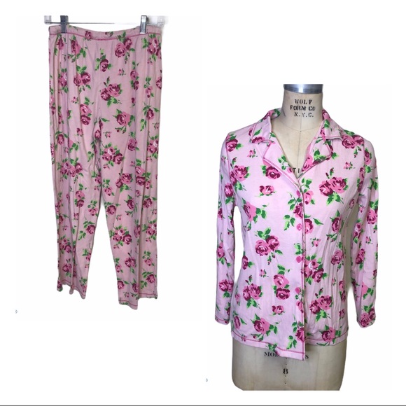 Betsey Johnson floral pink pajama set
